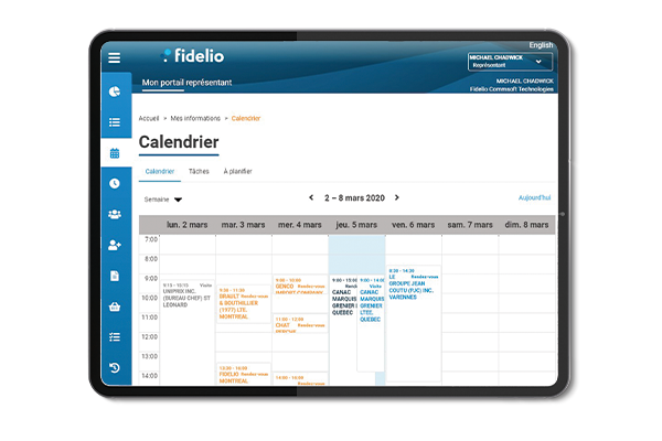 Fidelio ERP Sales Calendar